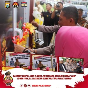 Kasubdit Dokpol Biddokes Polda Sulsel bersama Kapolres Sidrap dan Ketua Bhayangkari Resmikan Klinik Pratama 