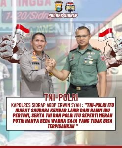 Kapolres Sidrap : TNI-Polri Ibarat Merah Putih Yang Hanya Satu dan Tidak Bisa Terpisahkan