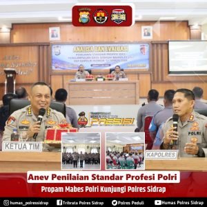 Anev Penilaian Standar Profesi Polri, Propam Mabes Polri Kunjungi Polres Sidrap