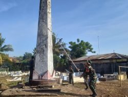 Jelang HUT RI ke 78,Personil Koramil 1409-05/Pallangga Gelar Jumat Bersih di TMP Pallangga