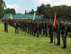 Penerimaan Satgas Pamtas Yonif 725/Waroagi,Pangdam XIV/Hsn Apresiasi atas Keberhasilan dan Segera Adaptasi Tugas Pengamanan Pemilu