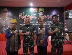 Pangdam XIV/Hsn, Ngopi Bareng Bersama KPU, Bawaslu, Para Tokoh dan Insan Media untuk Sultra yang Aman, Nyaman, Kompak dan Sejahtera