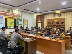 Untuk Maksimalkan Tugas Personel, Kapolres Sidrap Pimpin Anev Ops Mantap Brata 2023-2024