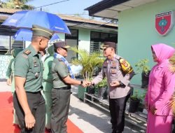 Kapolres Sidrap bersama Ketua Bhayangkari Sambut Kunjungan Kerja Danrem 141/Toddopuli di Makodim