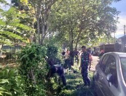 Bersama Masyarakat,Koramil 1409-04/Tinggimoncong Laksanakan Karya Bakti Pembersihan Parit