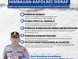 Ini Himbauan Kapolres Sidrap ke Masyarakat Sebelum Meninggalkan Rumah untuk Liburan Natal dan Tahun Baru 