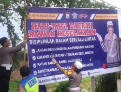 Meminimalisir Terjadinya Laka Lantas,Sat Lantas Polres Gowa Boomingkan Spanduk