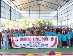 Kompak dalam Wujudkan Pemilu yang Aman dan Damai: Informasi Kegiatan Deklarasi Pemilu Damai Oleh Polres Sidrap