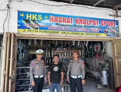 Sosialisasi Larangan Knalpot Brong, Kasat Lantas Polres Sinjai Kunjungi Toko dan Bengkel Sepeda Motor