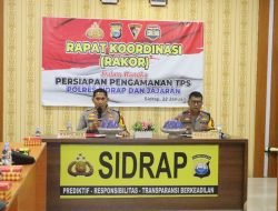 Kapolres Sidrap Pimpin Rakor Kesiapan Pengamanan TPS Pemilu 2024