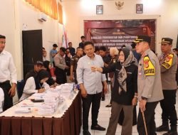 Kapolres Sidrap Hadiri Simulasi Pemungutan dan Penghitungan Suara di KPU Sidrap
