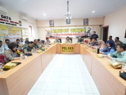Kapolres AKBP Yudi Frianto bersama Stakeholder dan Penyelengara Pemilu 2024 Lakukan Rakor pendistribusian logistik