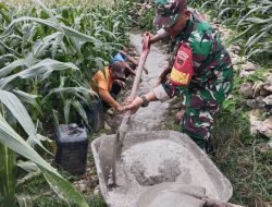 Wujud Kepedulian Babinsa Koramil 1409-07/Tompobulu Bantu Perbaiki Jalan Tani
