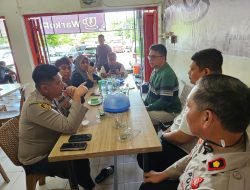 Coffee morning,Kapolres AKBP Yudi Frianto Rakor dengan Ketua Bawaslu dan KPU Kota Makassar