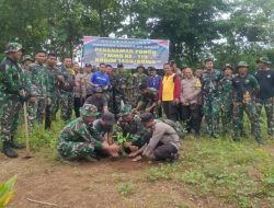 Satgas TMMD ke-119 Kodim 1409/Gowa Tanam Bibit Pohon Upaya Lestarikan Lingkungan