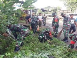 Kompak,Bersama Warga dan Pemerintah terkait,Personel Koramil 1409-03/Bontomarannu Laksanaan Karya Bakti Pembersihan Saluran Air