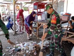 Koramil 1409-08/Bajeng bersama Warga Peduli Lingkungan Pasar yang Bersih dan Indah