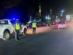 Blue Light Patrol Malam Hari,Polantas Pantau Situasi Arus Lalu Lintas Kota Takalar