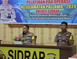 Kapolres Sidrap Pimpin Apel Gelar Pasukan Operasi Keselamatan Pallawa dan Pencanangan Aksi Keselamatan Jalan