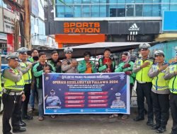 Ops Keselamatan Berlalu Lintas 2024, Satlantas Polres Pelabuhan Makassar berikan Imbauan ke Ojol