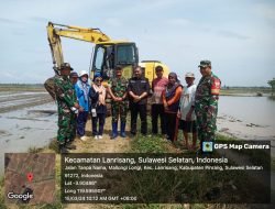 Dandim 1404/Pinrang bersama Sesditjen Hortikultura Kementan RI Tinjau Pekerjaan Konstruksi Oplah Rawa di Kecamatan Lanrisang