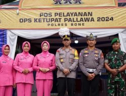Kapolres Bone dan Bhayangkari Cabang Bone Berikan Dukungan Moril pada Petugas Pengamanan Lebaran