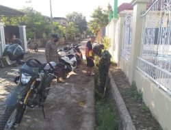 Wujudkan Lingkungan Bersih dan Sehat Babinsa Koramil 1409-05/Pallangga Karya Bakti Pembersihan Saluran Air