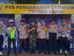 Personil Koramil 1409-08/Bontonompo Lakukan Pengamanan Arus Mudik Lebaran