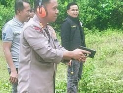 Latihan Menembak Personel Polres Bone di Lapangan Tembak Wolangi Barebbo