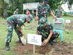 Bersatu Dengan Alam, Kodim 1409/Gowa Tanam Pohon Serentak di Pimpin Bapak Kasad Melalui Vidcon
