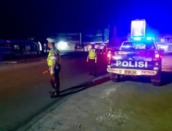 Satlantas Polres Takalar Gelar Patroli Blue Light, Ciptakan Rasa Aman Bagi Warga di Malam Hari
