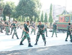 Asah Kemampuan Pertahanan Diri, Prajurit Kodim 1409/Gowa Latihan Beladiri Taktis