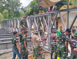 Respon Cepat Pasca Bencana Banjir, Pembangunan Jembatan Bailey Oleh Yon Zipur 8/SMG, Sudah Mencapai 60 Persen