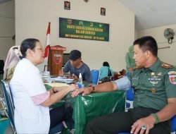 Menyambut HUT Ke-67 Kodam XIV/Hasanuddin, Kodim 1409/Gowa Gelar Bakti Sosial Donor Darah