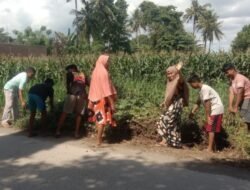 Kompak,Babinsa Bersama Warga Gotong Royong Bersihkan Lingkungan