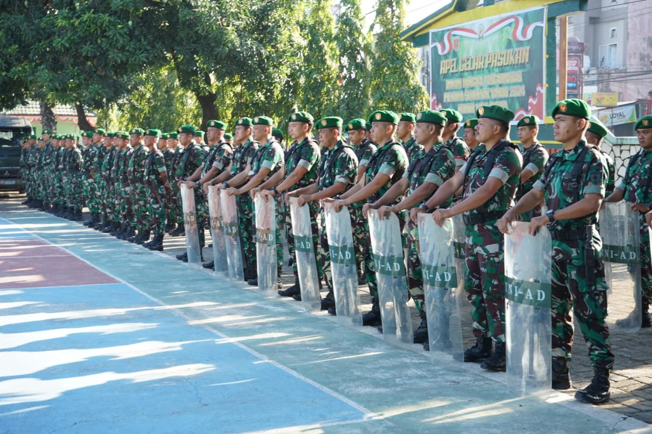 Dandim 1409/Gowa Pimpin Apel Gelar Pasukan Dalam Rangka Pengamanan Pilkada Serentak Tahun 2024