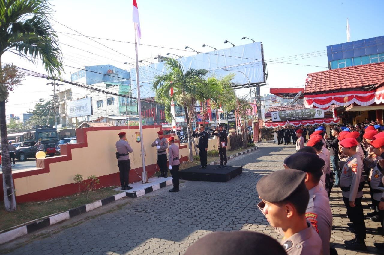 Kemerdekaan Ke-79 Republik Indonesia, Polres Pelabuhan Makassar Gelar Upacara Pengibaran Bendera Merah Putih