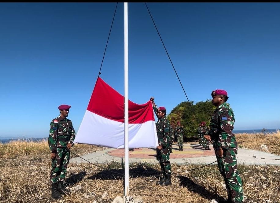 Semarak Prajurit Marinir Penjaga Pulau Batek Peringati HUT ke-79 Tahun Kemerdekaan Negara Republik Indonesia
