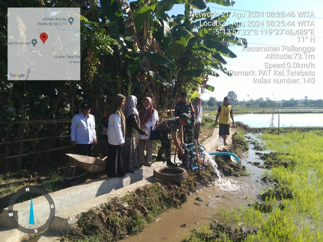 Tingkatkan Produksi Pertanian, Babinsa Koramil 1409/05 Pallangga Dampingi Pompanisasi Di Wilayah Binaan