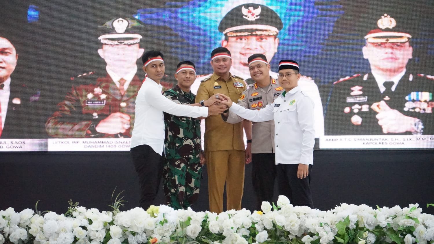 Dandim 1409/Gowa Cooling System dalam rangka Deklarasi Pemilu Damai Oleh 3 Pilar Bersama Forkopimda Kab. Gowa