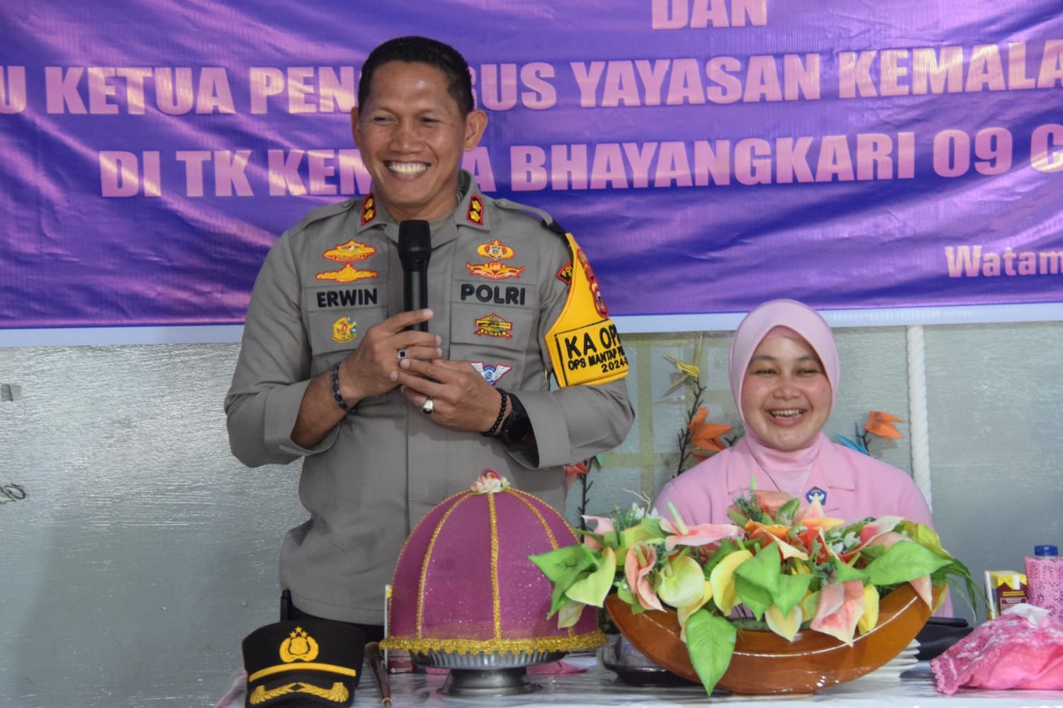 Kepala Sekolah TK Kemala Bhayangkari Apresiasi Kunjungan Tatap Muka Kapolres Bone dan Ketua Bhayangkari