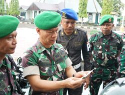 Kodim 1409/Gowa Lakukan Pemeriksaan Administrasi Kendaraan Dinas Maupun Pribadi dan Handphon Personil Kodim 1409/Gowa