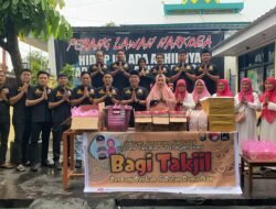 Polres Takalar Gelar Bakti Sosial, Bagikan Sembako dan Takjil untuk Kaum Dhuafa di Bulan Ramadhan