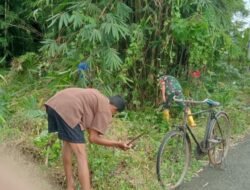 Wujudkan Lingkungan Bersih, Babinsa Koramil 08/Bontonompo Bersama Warga Lakukan Gotong Royong