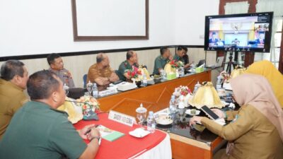 Dandim 1409/Gowa Ikuti Vicon Rakor Percepatan Swasembada Pangan Menghadapi Musim Kemarau