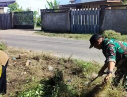 Babinsa dan Warga Kompak Jaga Kebersihan Lingkungan
