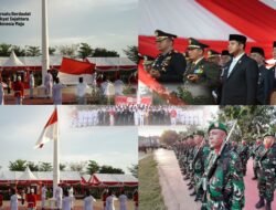 Kodim 1409/Gowa Ikuti Upacara Penurunan Bendera Merah Putih HUT Ke-80 RI di Gowa Berlangsung Khidmat