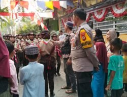 Polsubsektor Sangkarrang Amankan Gerak Jalan Indah HUT RI ke-80 di Pulau Barrang Lompo