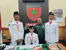 Apresiasi dan Bangga Dandim 1409/Gowa Undang Khusus Tiga Paskibraka Putra Putri Terbaik Sulsel