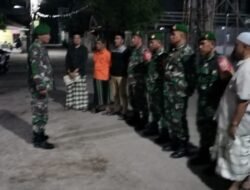 Jaga Keamanan Lingkungan, Koramil Pallangga Gandeng Komduk Gowa Gelar Patroli Malam